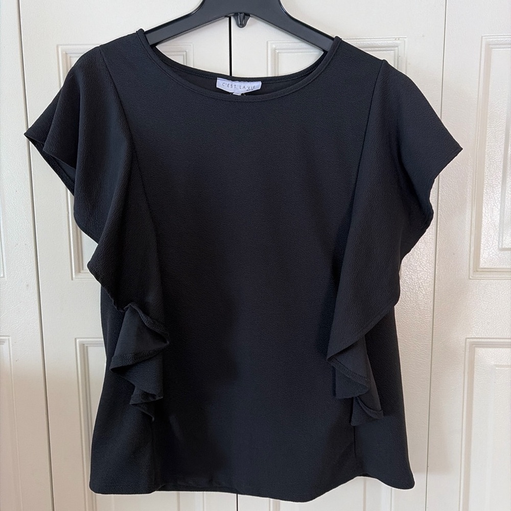 C'est Lavie Ruffle Cottagecore Whimsical Top Business/Casual Flirty Size 3X NWT